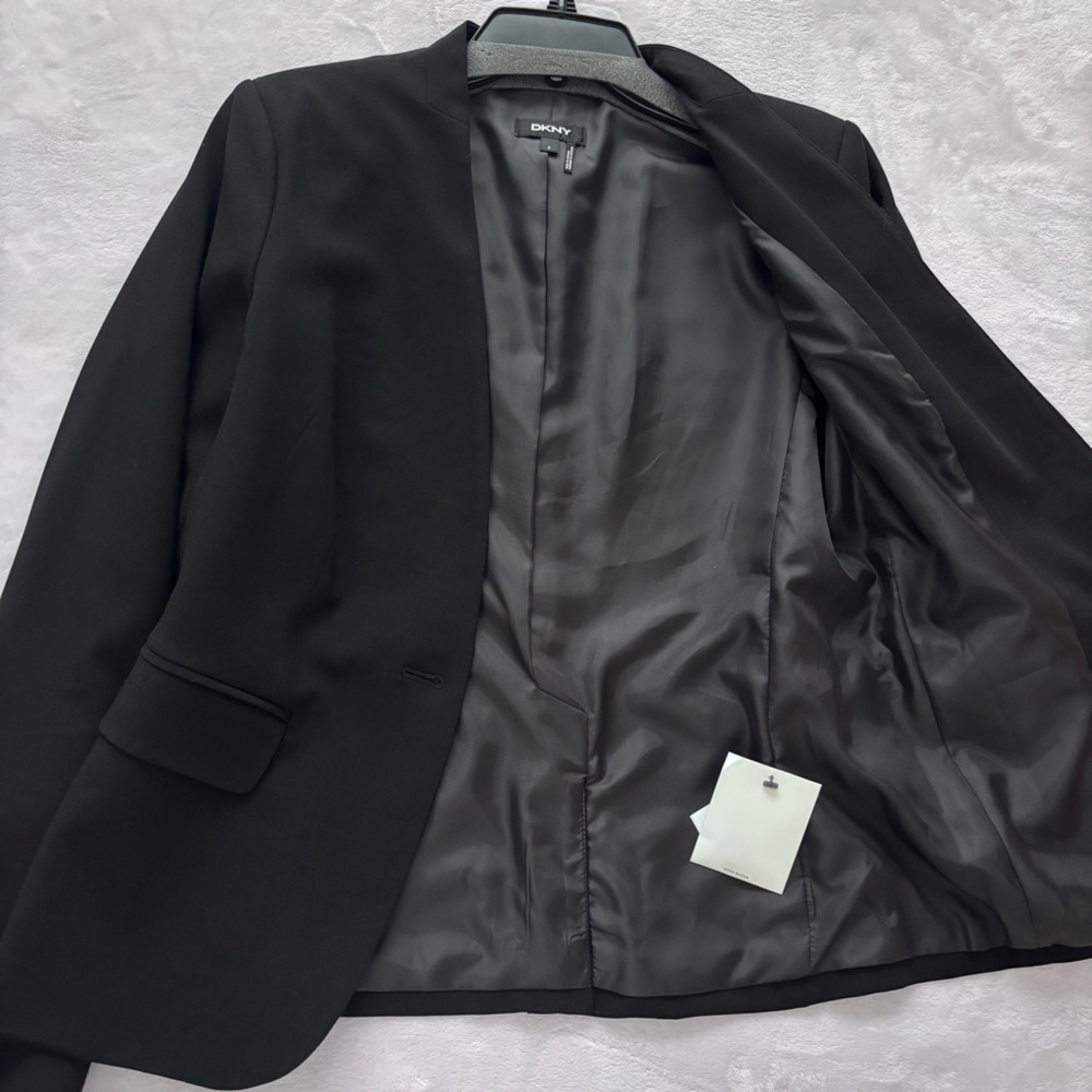 DKNY Essentials Fitted Single Button Black Blazer… - image 3